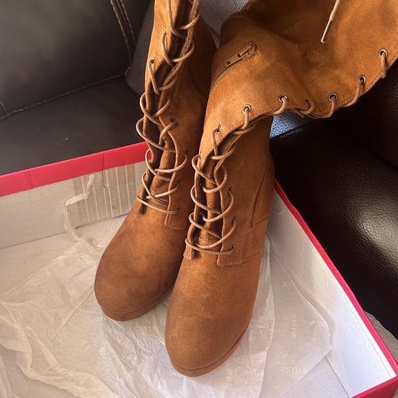Just fab holli whiskey suede boots lace up - Picture 3 of 5